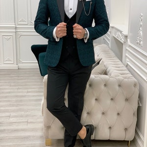 Teal Green Suits Teal 3 Piece Slim Fit One Button Wedding Groom Party Wear Coat Pant, Teal Suit, Men Teal Suit, Teal Slim Fit Groom Suit, GENT WITH