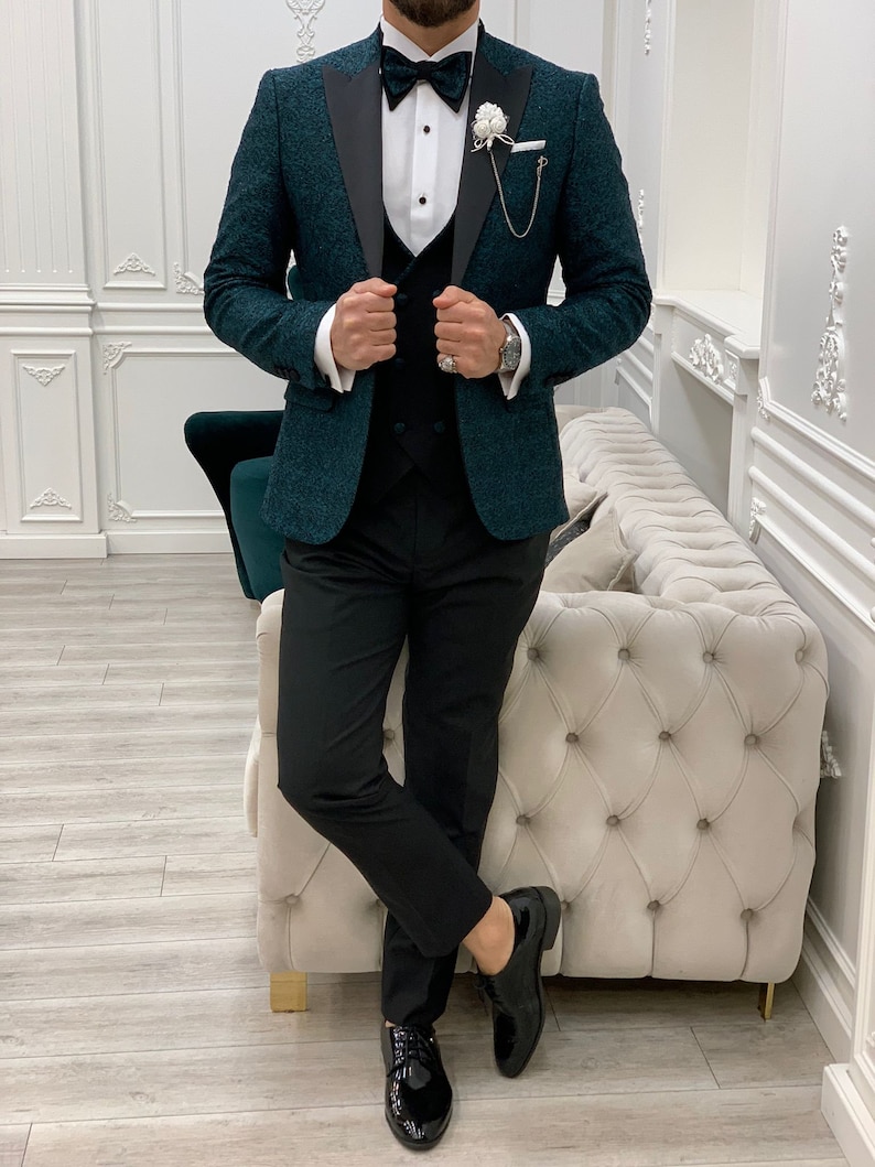 Teal Green Suits Teal 3 Piece Slim Fit One Button Wedding Groom Party Wear Coat Pant, Teal Suit, Men Teal Suit, Teal Slim Fit Groom Suit, GENT WITH