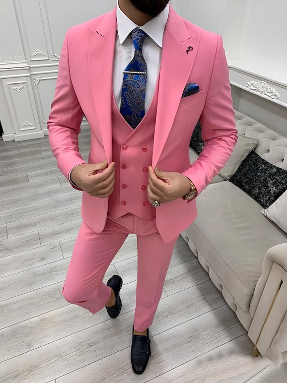 Coat Pant Men Pink Light Pink Party Wear Coat Pant Ke Colours