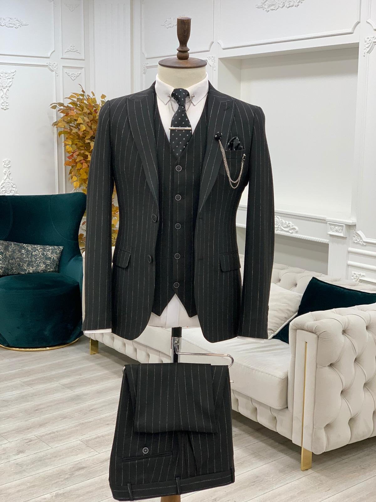 YFFUSHI Herren Business Anzug 2-teilig Slim Fit - B Produktbild-Vorschau 4