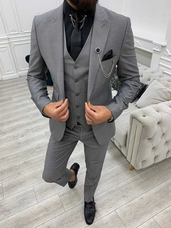 Buy Men Grey Suit Online In India 