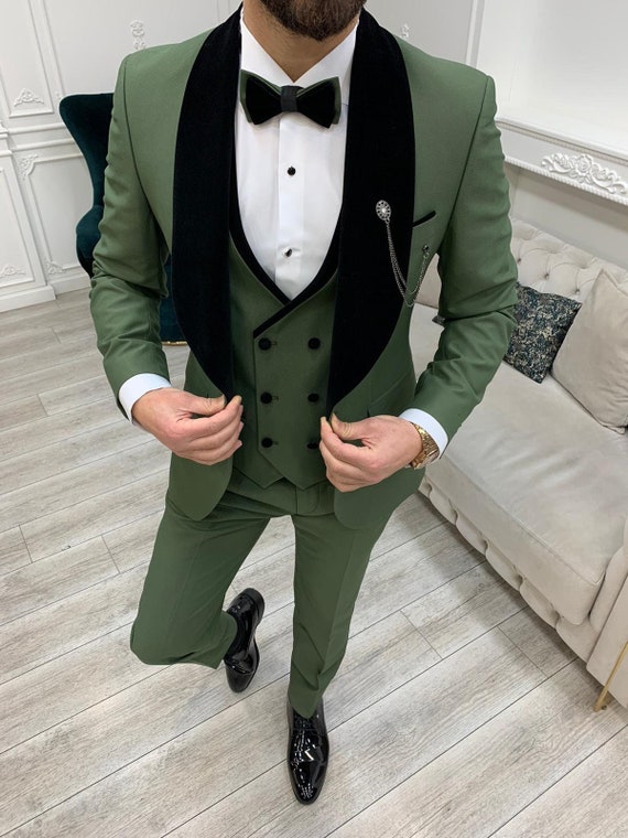 Buy Man Green Suit,2 Piece Suit, Wedding Prom Dinner Party Wear Suit, Groom  & Groomsman Suit, Customize Wedding Collection Online in India - Etsy