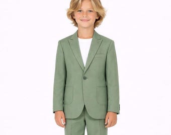Costume vert sauge pour garçon | Mariage, tenue de porteur d'alliances