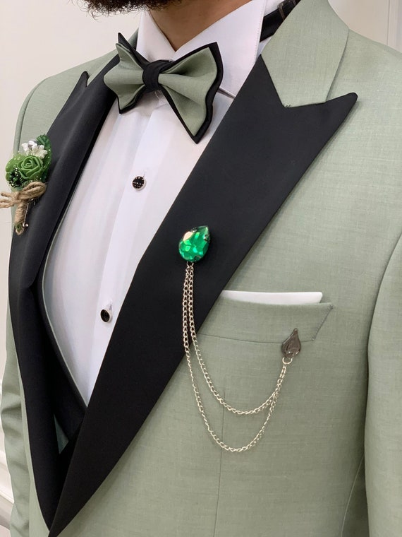 Customizable Double Breasted Lapel Sage Green Suit Mens In Bright Light  Green For Formal Events, Weddings, And Parties Includes Coat And Pants From  Freesuit, $71.13 | DHgate.Com