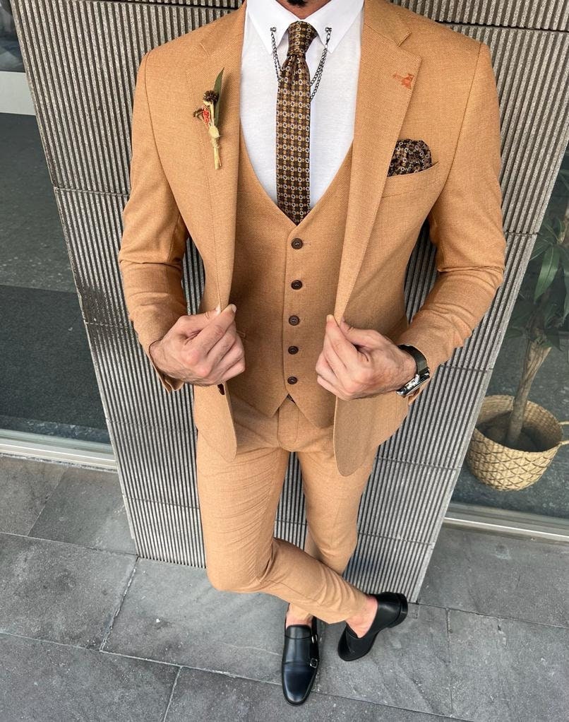 Coat pant camel colour hotsell