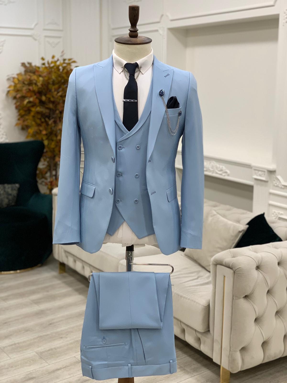 Sky blue hotsell coat pant price