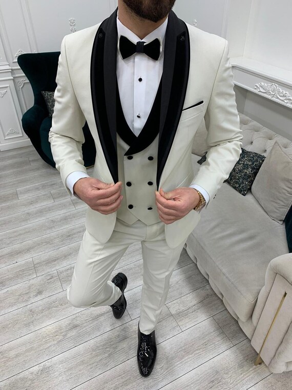 Men Suits Wedding Suit 3 Piece Suits Prom Suits, Slim Fit Shawl