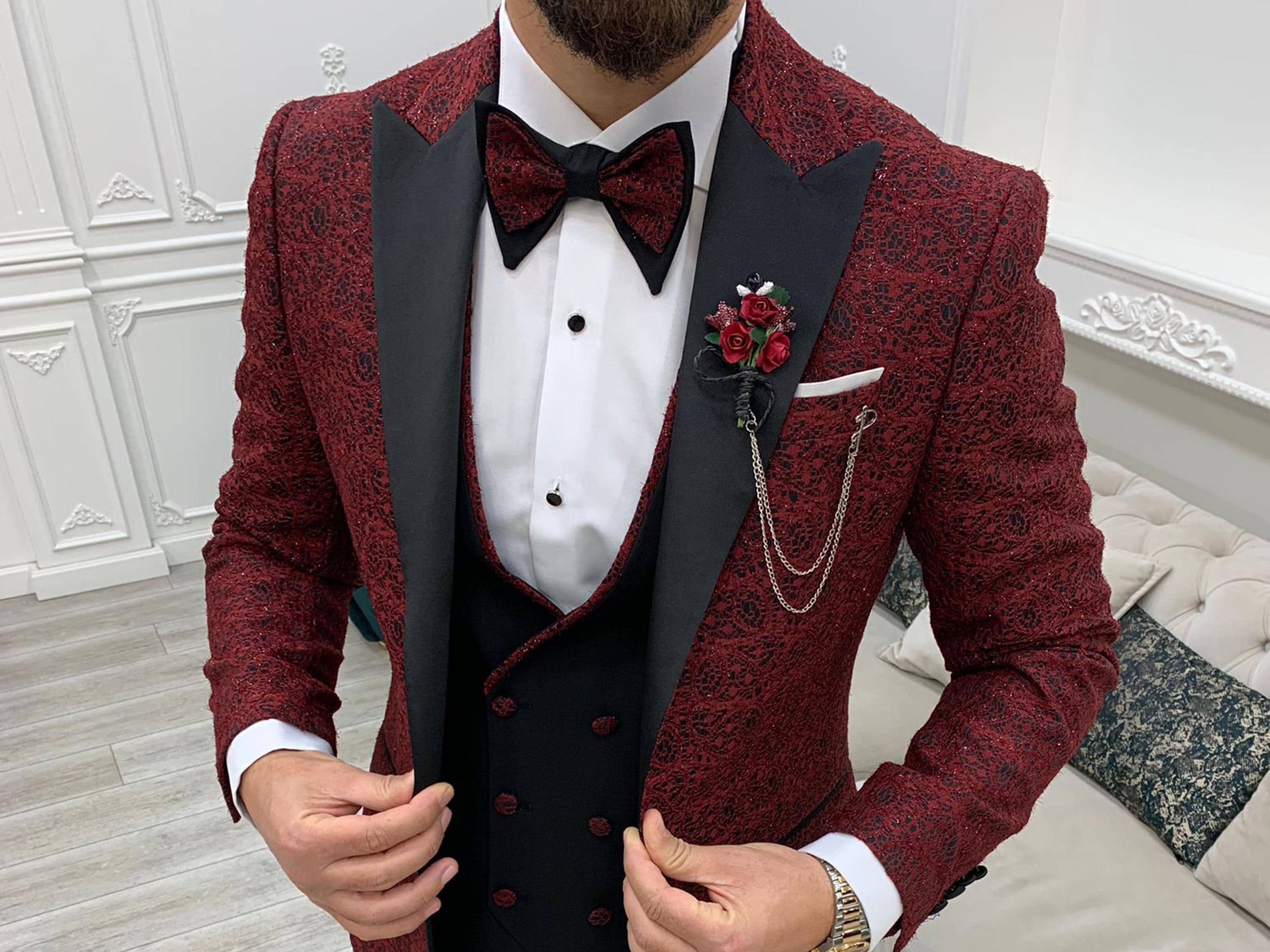 Traje De Lino Hombre Piezas Slim Fit Borgou00f1a Trajes De Los