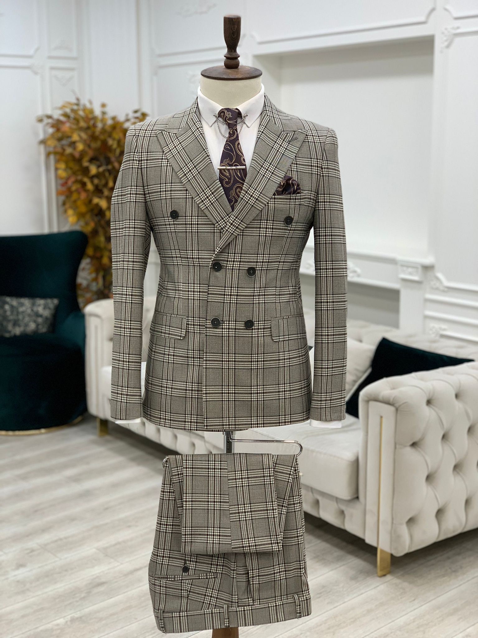Men's Ultra Slim Fit suit 2 Piece -color Gray