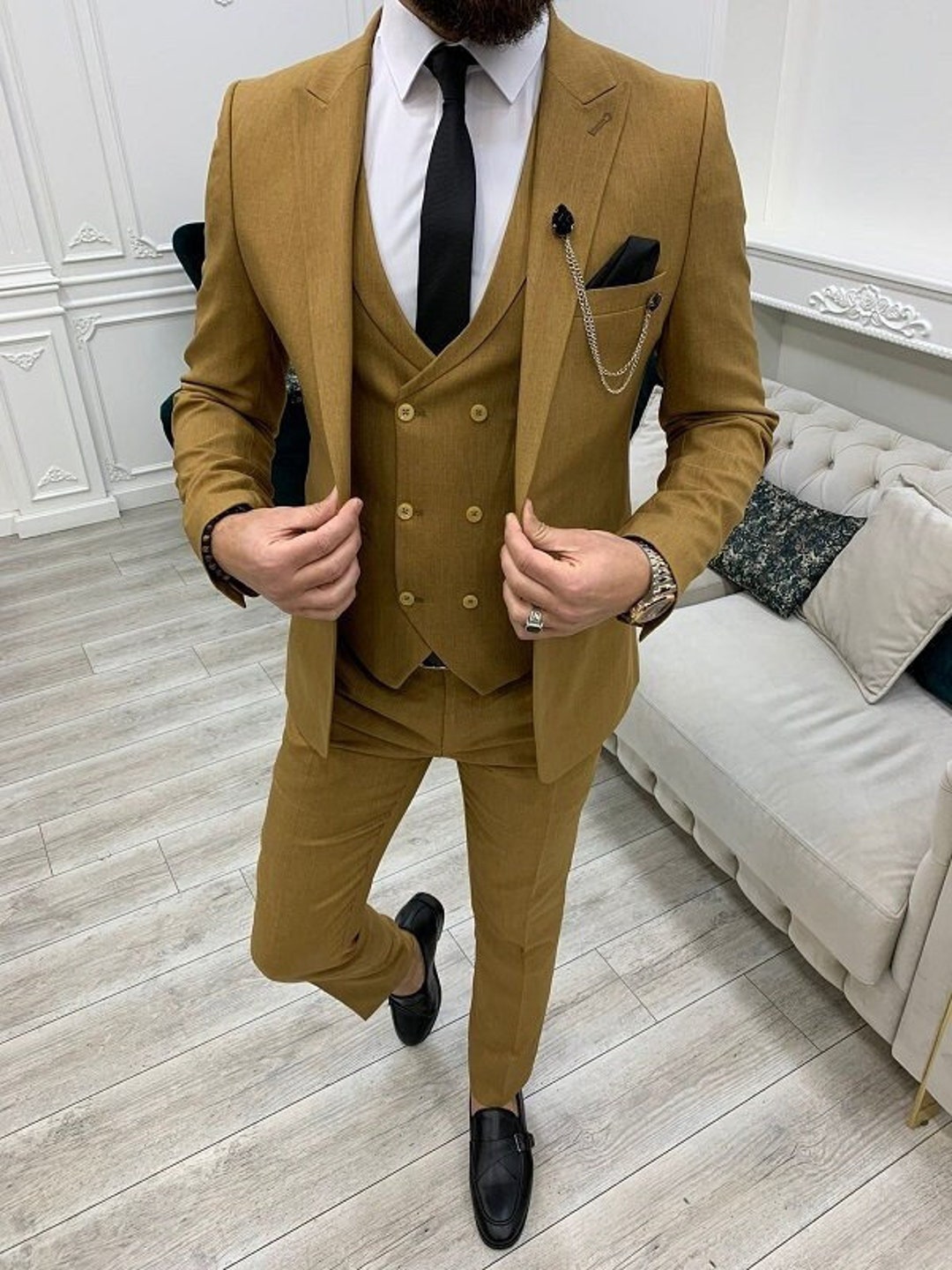 New three piece sales suit design 2019