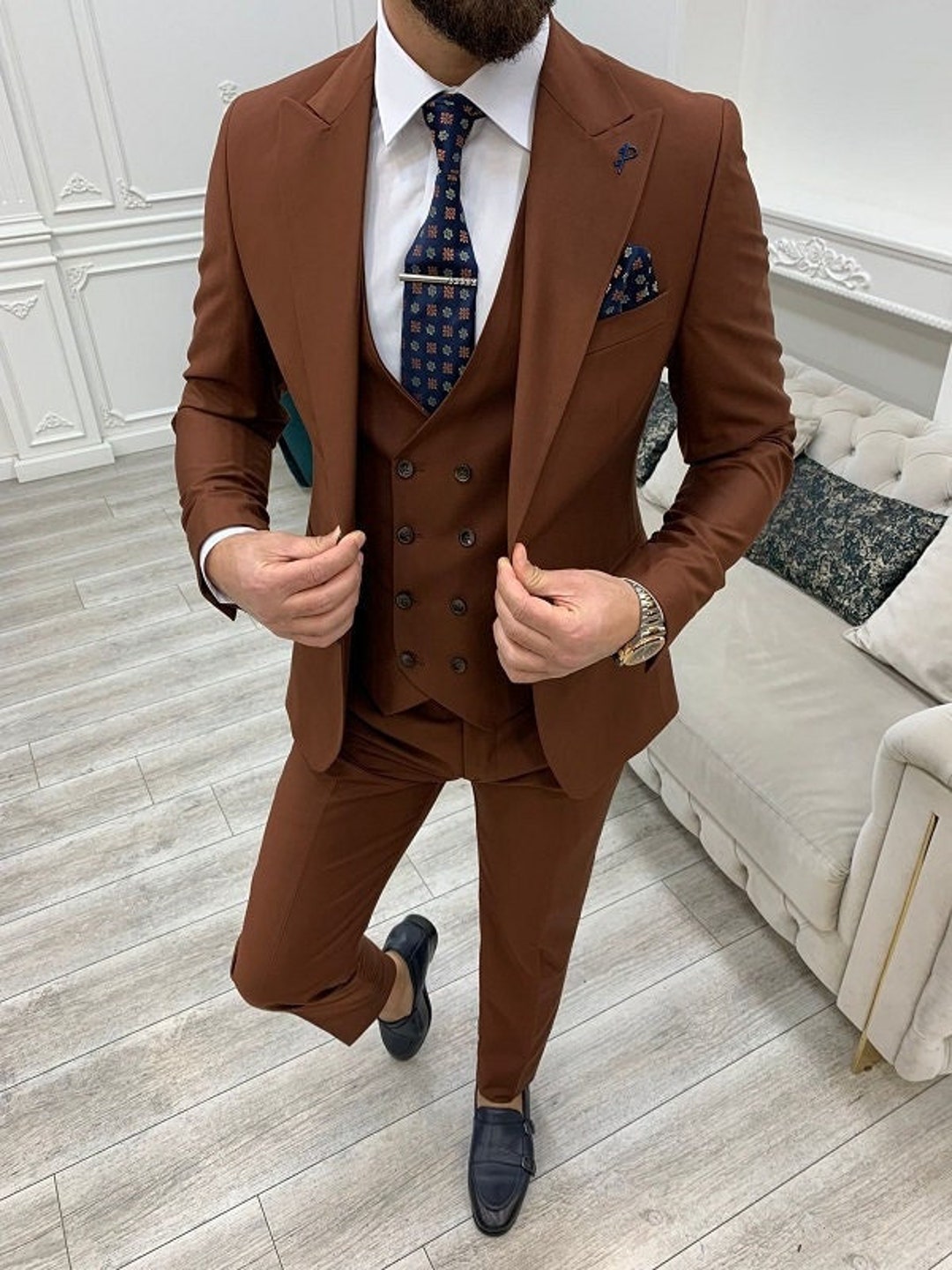 Men Suits Tile 3 Piece Slim Fit One Button Wedding Groom Party Wear Coat  Pant, Plus Size Tile Suit, Men Tile Suit, Tile Slim Fit Suit -  Canada