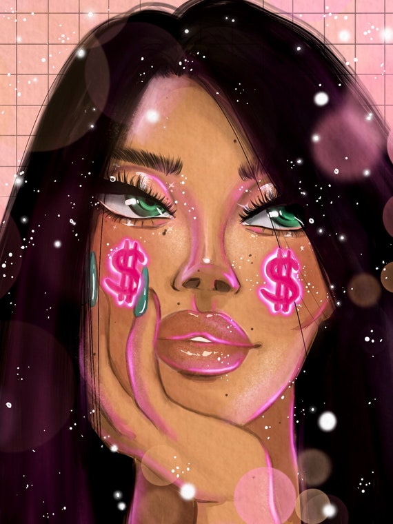 Kawaii Pink Aesthetic Anime Girl Art Print Etsy