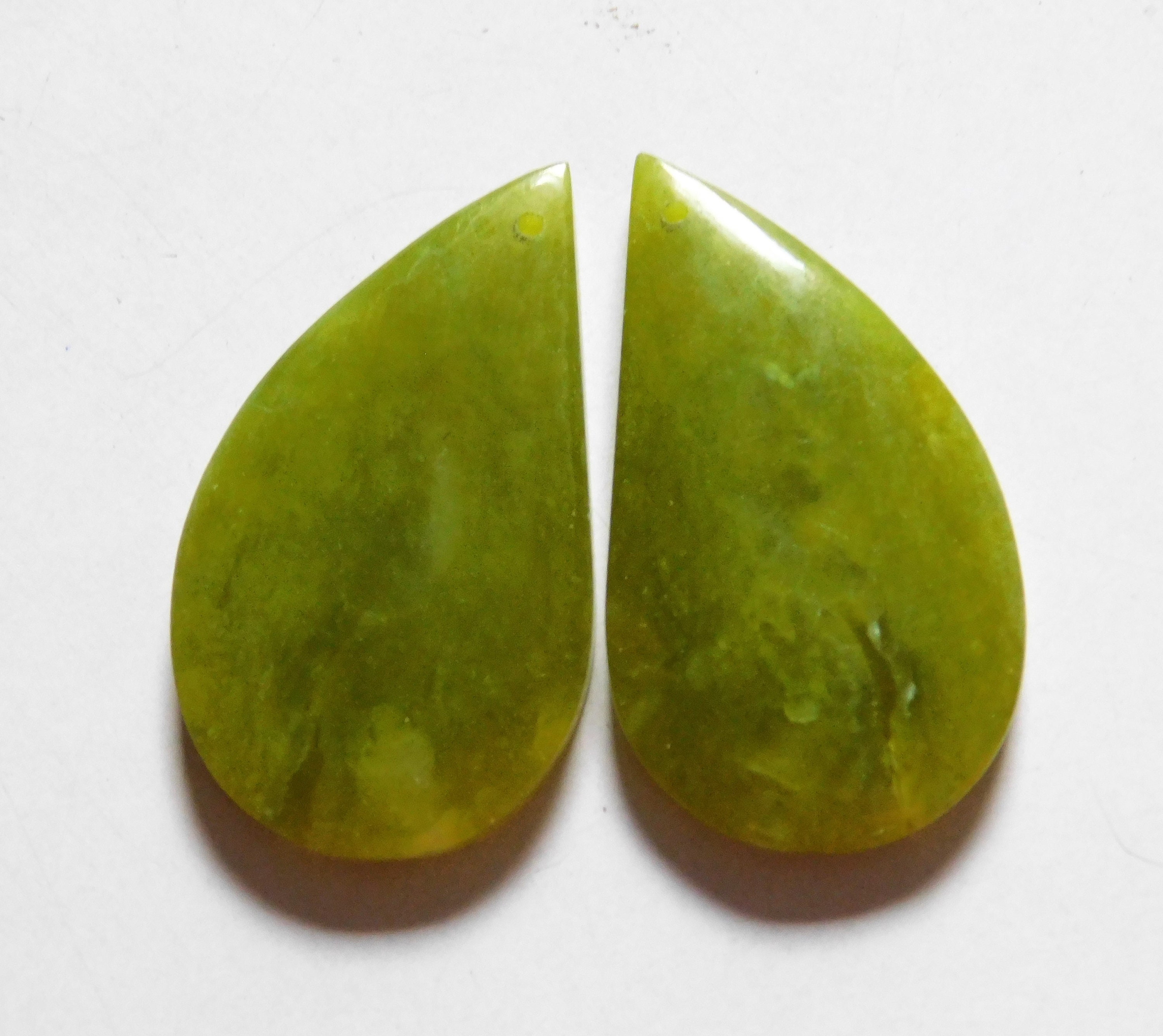 49.75 Cts Natural Green Jade 37mm X 21mm each Cabochon | Etsy