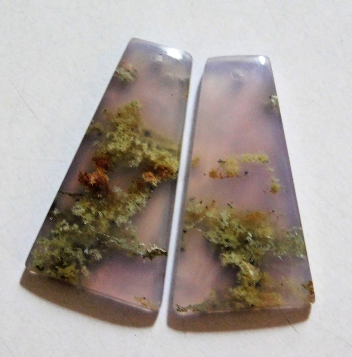 34.15 Cts Natural Purple Moss Agate 31mm X 17mm each | Etsy