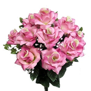 Mauve Roses, Artificial Roses, 12 Stems Mauve Wedding Flowers, Fake Rose Stems, Artificial Roses, Wreath Decor, Pink floral Arrangements