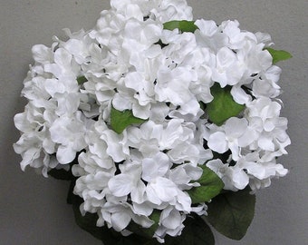 White Hydrangea, White Faux flower, Artificial Hydrangea, Silk Hydrangea, White Wedding Flowers, Hydrangea Bush, White Fake Hydrangea
