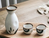 Hand Painted Japanese Sake Set - 5 pieces