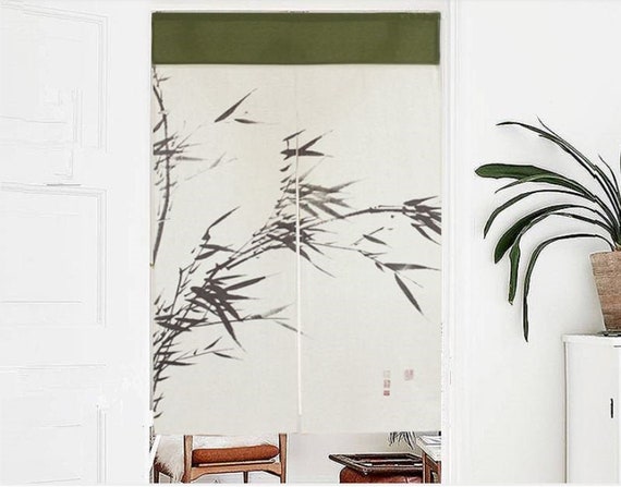 Bamboo Door Curtain Orient Stylesilk Screen Noren Curtain Etsy