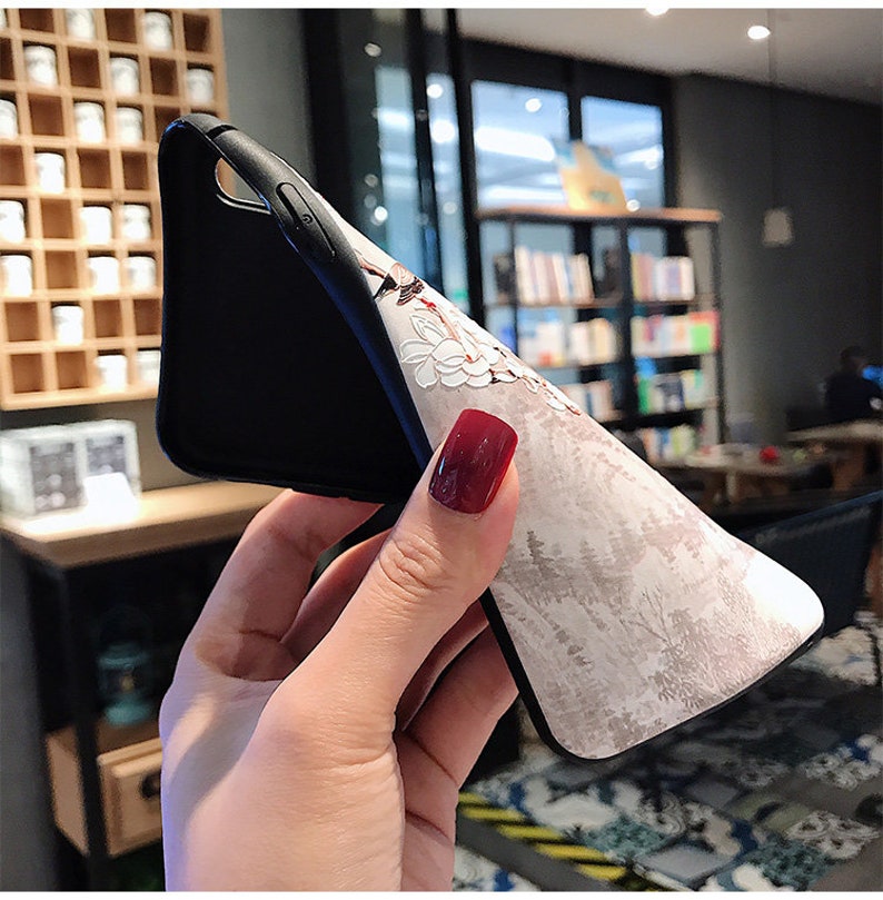 Soft emboss iPhone Case Chinese Landscape Phone Case
