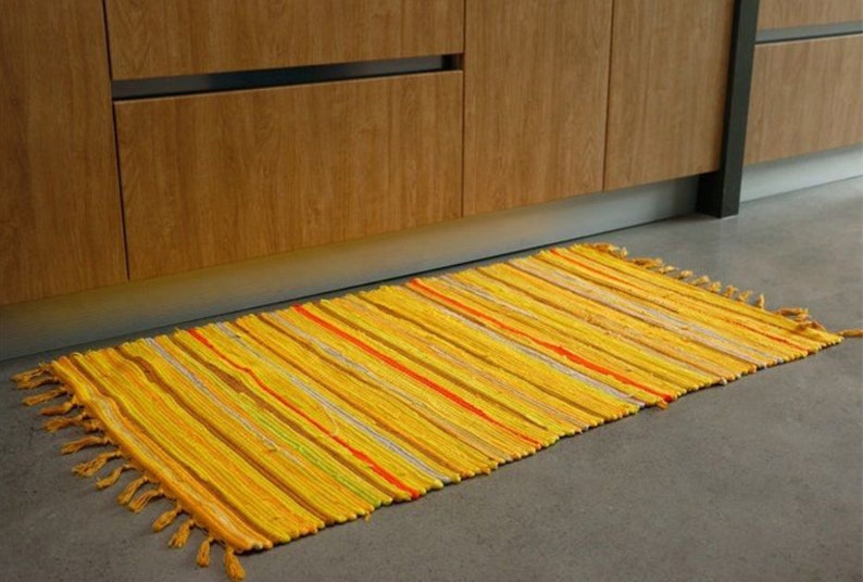 Handwoven Colorful rag rug kitchen/bathroom/door mat Etsy