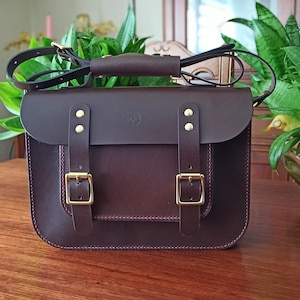 Satchel Bag, Small Satchel, Dark Brown Satchel, Chocolate Brown Satchel.