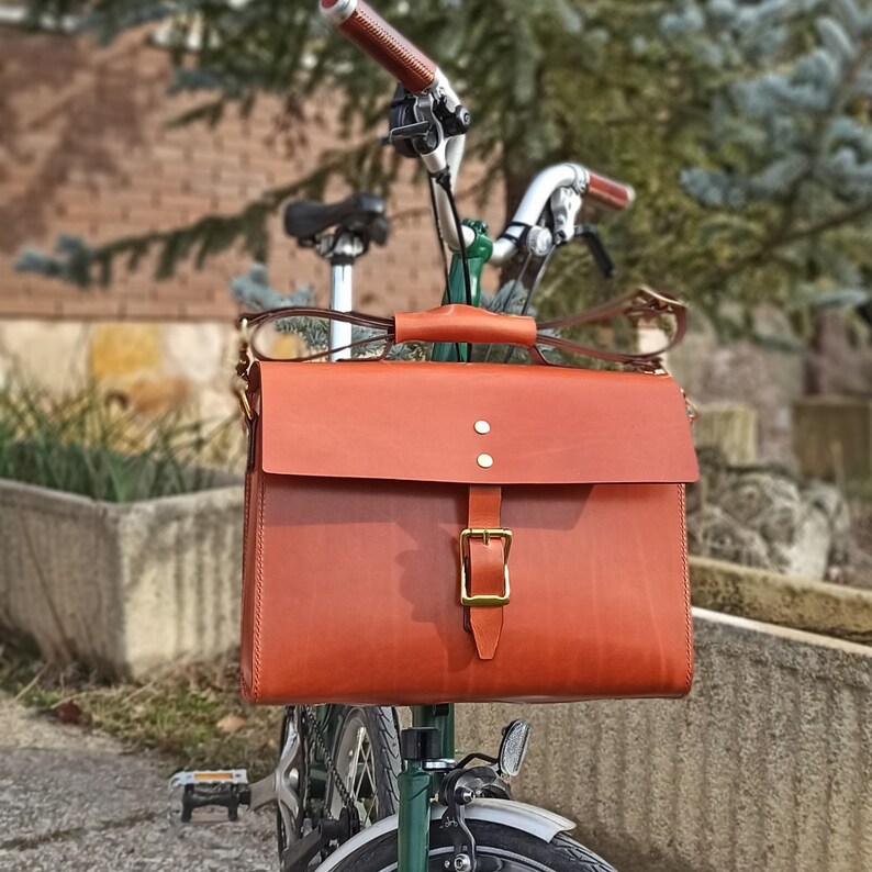 Brompton Leather Bag for 13 Laptop. Macbook Pro Compatible Etsy