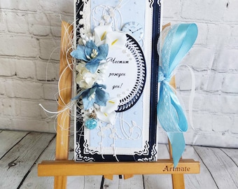 Geburtstagskarte, Jubiläumskarte, handgemachte personalisierte Geburtstagskarte für Frauen, Glückwünsche Autos, Hochzeitskarte, Geschenk Geldhalter