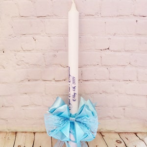 Baptism Candle, Christening Unity Candle, First Communion Candle Boy