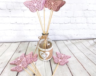 usefulbeauty Decorazioni da tavola con farfalle, Decorazioni per feste a tema farfalle - Centrotavola a farfalla 12 pezzi Decorazioni a farfalla - Decorazioni con farfalle per baby shower, decorazioni