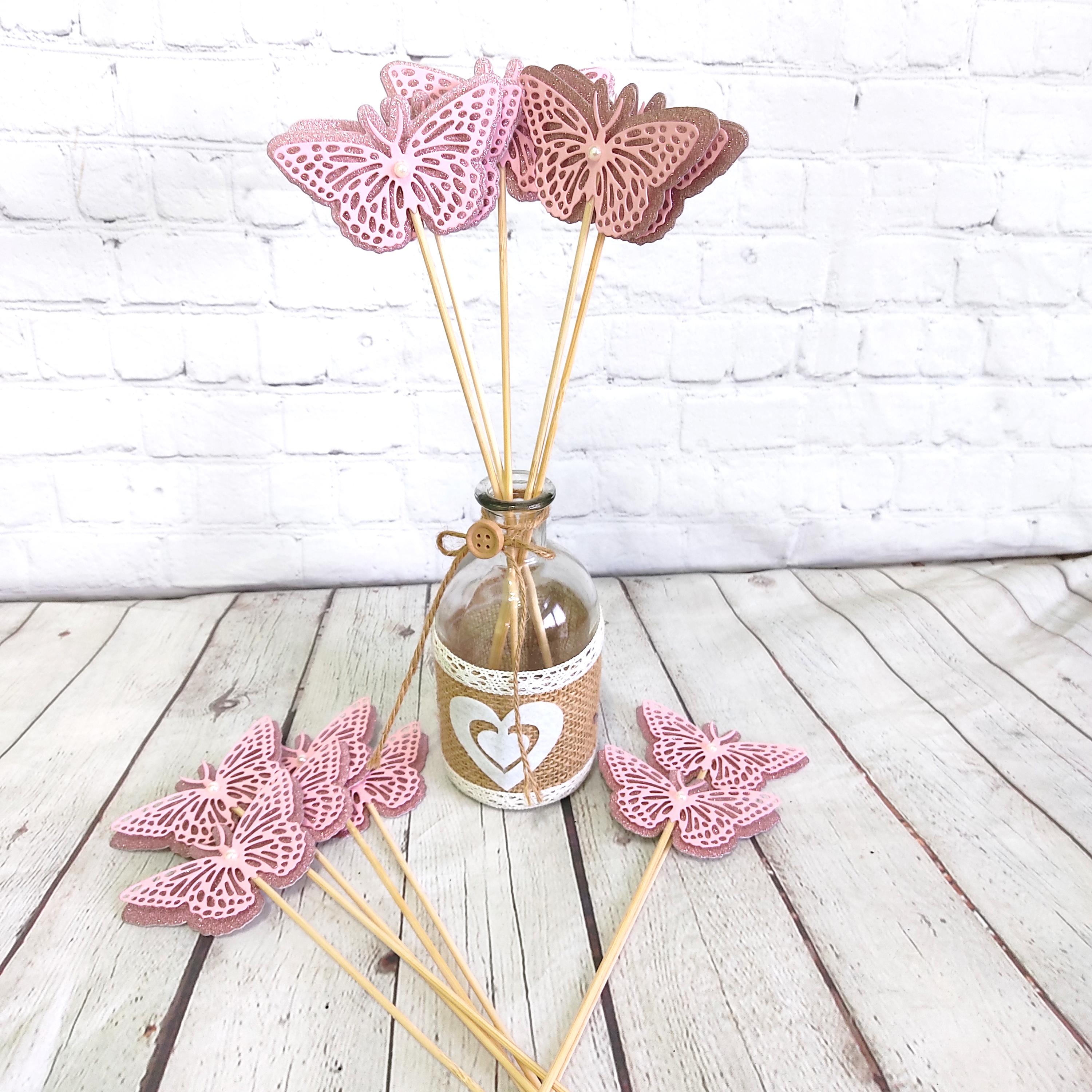 2 grandi decorazioni in legno a forma di farfalla rosa, con ali di farfalla, in legno, decorazione per baby shower, compleanno, matrimonio, festa di farfalla, 91,4 cm + 50,8 cm