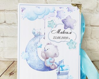 Vorgefertigtes Mini Baby Jungen Album, Geburtstagsgeschenk, Baby Memory Buch, Erstes Baby Album