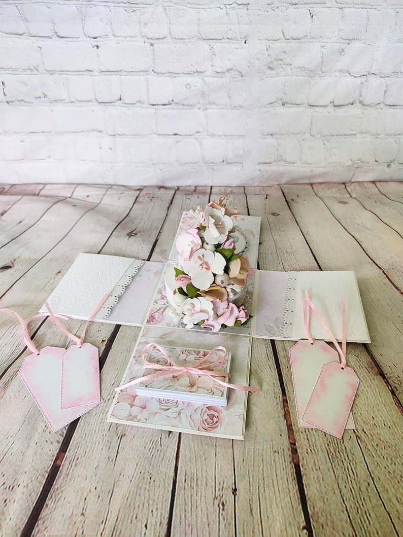 Wedding Explosion Gift Box Explosion Box, Wedding Gift Box, Pop up Card, Wedding Pop up Card With ...