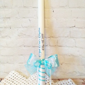 Baptism Candle, Christening Unity Candle, First Communion Candle Boy