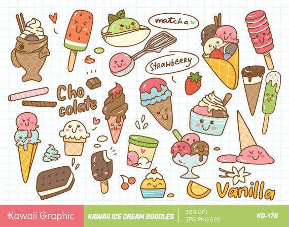 Ice Cream Scrapbook Paper: 20 Double Sided Patterned Sheets