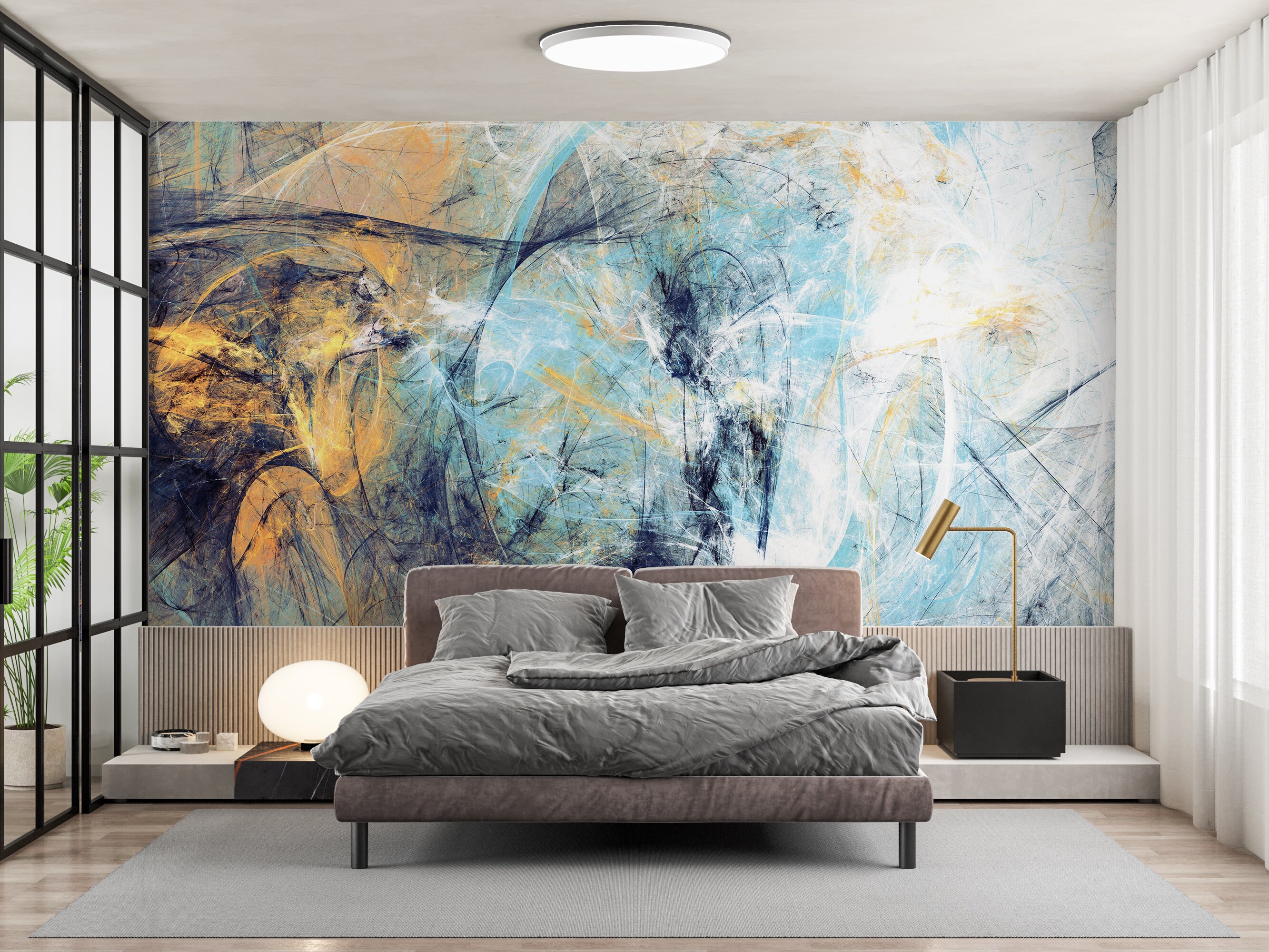 Blue Self Adhesive Wallpaper Wallpaper Peel and Stick Etsy