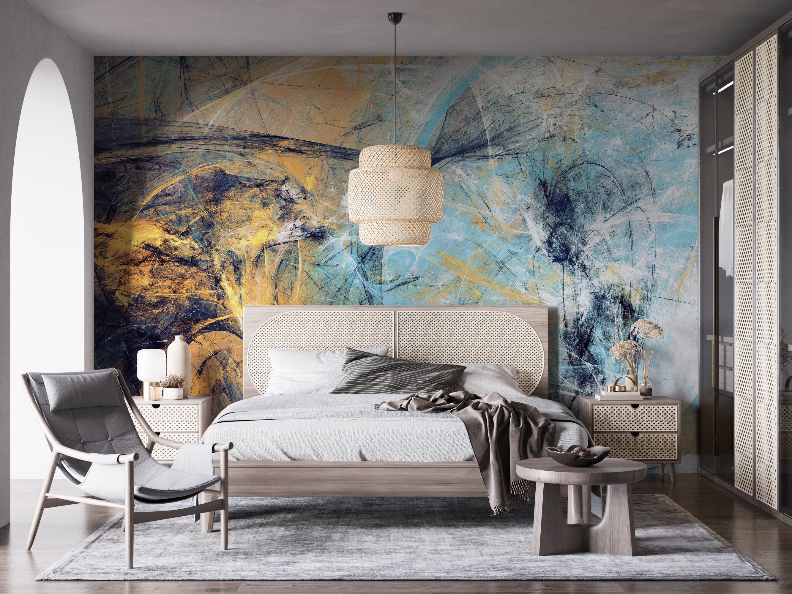 Blue Self Adhesive Wallpaper Wallpaper Peel and Stick Etsy