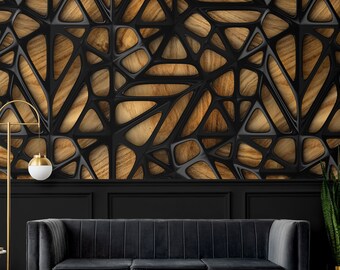 3d Wood Wallpaper Etsy 3d Wood Wallpaper Etsy
