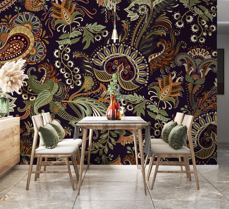 Ethnic Indian Wallpaper Peel and Stick Removable Wallpaper - Etsy