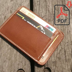 Leder-Kartenhalter PDF-Vorlage, PDF-Muster für Kartenetui, einfach Lederprojekt zu machen, mit detaillierter Anleitung, Verfügbar auf Laser