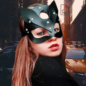 Leather Rabbit Mask pattern for girls. Cat mask leather template