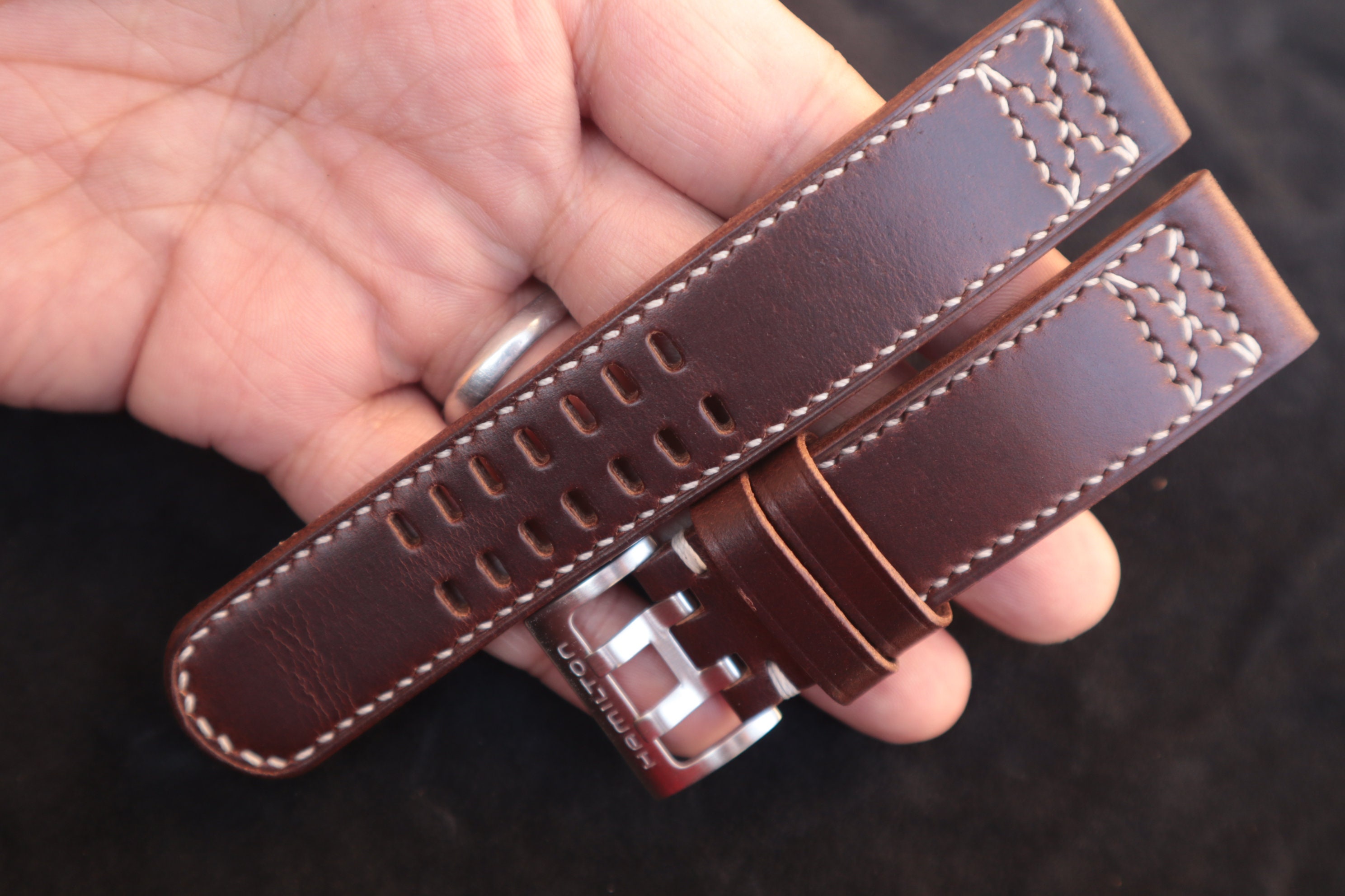 Leather Hamilton Watch Strap 20mm 22mm/ Hamilton Watch Buckle 20mm and 22mm Etsy