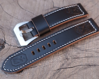 Custom leather watch strap, horween leather watch band