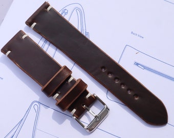 Horween leather watch strap/ vintage watch band/ custom watch strap
