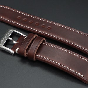 Horween Chromexcel Dark Brown leather watch strap watch band for Hamilton watch 22mm/20mm or other size