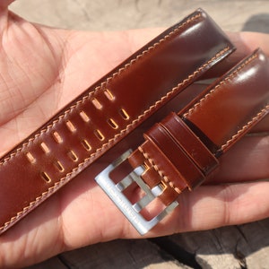 Japanese shell cordovan leather Strap for Hamilton 20mm 22mm 24mm