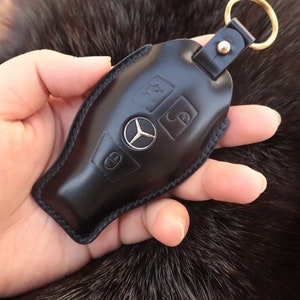 Mercedes-Benz C class S class R class E class GLA car key leather fob, Japanese shell cordovan leather car key fob for Benz,Smart Key Case,