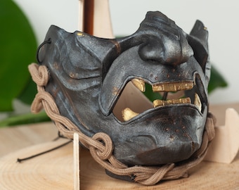 Máscara Samurai impresa en 3D, máscara fantasma, máscara Menpo