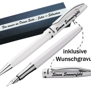 Pelikan Schreibset mit Gravur als Geschenk bestehend aus Kugelschreiber & Füller Jazz Elegance, Geschenkbox inklusive Wunschgravur PS27Box2