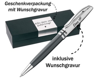 Pelikan Kugelschreiber mit Gravur als Geschenk & Symbol mit Geschenkverpackung Kugelschreiber Jazz Classic Warmgrau PS18