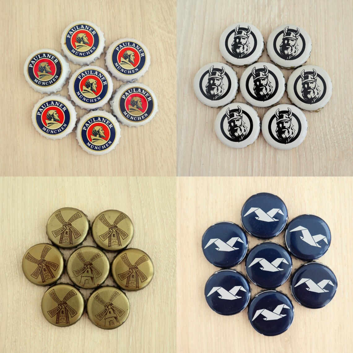 Set of 7 identical beer lids. Beer Bottle Caps. Beer lids. Etsy